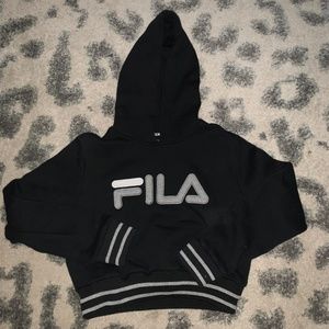FILA Black Cropped Hoodie